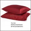 Pillow Case 100% Polyester Satin Pillowcase Simple Style Simated Silk Sol Dh5Yh