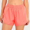 10 ألوان Lu-08 Yoga Hotty Hot Hot Short Bants Whitfit Hidden Zipper Pocket Womens Sports Shorts فضفاض