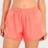 10 colori LU-08 Yoga Hotty Hot Short Short Outfit Copper Coper Hidden Poch da donna Shorts sciolti per un biancheria da ginnastica per palestra di abbigliamento sportivo casual traspirante