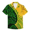 Men's Casual Shirts Men's Shirt Summer Fashion Harajuku Plus Size Polynesian Hawaiian Men Loose Short Sleeve Button Beach For MenMen's