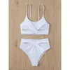 Neongrüner Badeanzug für Damen, sexy Bandeau-Bikini-Set, hochgeschnittene Badebekleidung, Sport-Badeanzug, sexy Badeanzug, Strandkleidung 220518