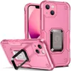 Hybride pantser telefoonhoesjes voor iPhone 14 Pro Max 13 12 Mini 11 XS XR 7 8 Plus magnetische ringhouder Schokbestendige pantser Standstand Cover D1