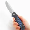 Promotion Flipper Folding Knife 440C Satin Drop Point Blade G10 + Stainless Steel Sheet Handle Ball Bearing Knives 3 Handle Colors