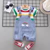 Giyim Setleri Bibicola Bebek Erkek Giysileri Set Resmi Takım Yaz Moda Ekose T-Shirt Askı Pantolonu Boysclothing için Kıyafetler