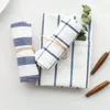 10pcs haute qualité bleu blanc chèque rayé thé cuisine serviette nappe 100% coton fil teint tissu Y200328