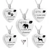 Pendant Necklaces Heart Electrocardiogram Cremation Urn Necklace For Ashes Jewelry Memorial Pets With Fill Kit - I Love You ForeverPendant N