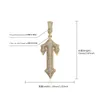 Iced Out Gold Cross avec chaîne collier pendentifs pour hommes et femmes Hip Hop bijoux couleur argent