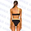 Designer Swimsuit Womens Bikini Set Gold Print Swimwear For Women High Waist Ladies Bathing Suits