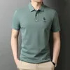 Modedesigner märke high-end Sydkorea 100% bomull broderade poloshirts fritid herrkläder kort ärm t-shirt 220524