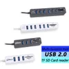 Hub USB 2 in 1 Adattatore HUB USB 2.0 Splitter USB con lettore di schede SD TF per computer portatile