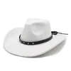 9cm Brim Men's Western Cowboy Hat for Women Vintage Cowved Feel Fedora Hat Cowgirl Panama Jazz Hat Sombrero Hombre