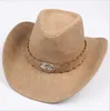 36 Stlye 100 Leather Men Western Cowboy Hat For Gentleman Dad Cowgirl Sombrero Hombre Caps Big Size XXL large head 22030230533835863412