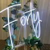 Andere Event-Party-Zubehör, individuell gestaltete LED-Leuchtreklame „Forty Happy Birthday“, flexible Neonlicht-Schilder, Dekoration, Zuhause, Bar, Wand, Schlafzimmer, dekorativ, coole Neonfarben