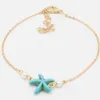 J￳ias de j￳ias de ouro simples ￍndia de tornoziga projeta pulseiras de p￩rolas para mulheres damas Falsas Turquoise Starfish Drop entrega 2021 ah2yn
