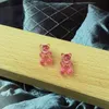 Lovely Handmade Colorful Ins Style Cartoon Bear Studs Resin Candy Color Animal Stud Earrings