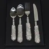 Dinnerware Sets Tableware Set With Crystal Sparkle Handle Stainless Steel Cutlery Kit Steak Knife Fork Spoon Flatware SetsDinnerware