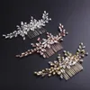 Coiffes Argent Strass Peigne À Cheveux De Luxe Femmes Diadème De Mariage Ornements Fleur Bijoux De Mariée Chapeaux ClipHeadpieces