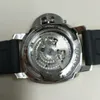 NIEUWE ARVALS MANNELIJKE WATCH Mechanische automatische beweging Roestvrij staal horloges Black Dial Man PolsWatch Lederen band 44 mm PA03
