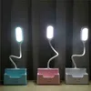 Laddningsbar LED -bordslampa med fläkt touch dimbar skrivbordslampa ögonskyddsläsning ljus för barn med telefon hoder penna hållare h223070