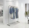 Clothing store display rack Commercial Furniture floor mounted clothes racks stainless steel clothes hanger wheeled mobile gantry