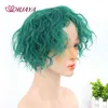 Nxy Huaya Men's Green Short Corn Wave Synthetic Wig for Male Boy Cosplay Anime Daily Party Heat Resistant 220622