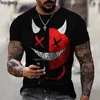 XOXO Muster 3D-gedrucktes T-Shirt Mode Herren Street Casual Sporthemd männlich Oansatz übergroßes T-Shirt Angeln 220505