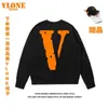 Мужские капюшоны Vlones Orange Limited Friends Большой V круглый шея без капюшона негабаритный свитер с длинным рукавом для мужских и женских курток