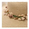 Summer Womens Straw Sun Hat Lace Bowknot Big Flower Wave Brim Bucket Hats Outdoor Female Lady Beach Caps 220617