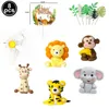 8 teile/satz Safari Tiere Kuchen Topper Dekoration Spielzeug Alles Gute Zum Geburtstag Wald Dschungel Kinder 220329