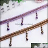 Other Home Decor Garden Curtain Decorative Accessories Line Weaving Hanging Tassel Fabric Imitation Pearl Beads Lace Trims 11.5M/Lot Drop