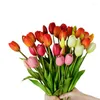 Dekorative Blumenkränze, 5 Stück, Strauß, 39 cm, Silikon-Tulpen, echte Touch-Tulpen, künstliche Hochzeitsdekoration, Hausgarten-Dekoration, Zimmer