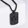 Men Women Hip-Hop Star Dog Tag Pendant Necklaces Trendy Simple Punk Rapper Rocker Style Geometric 316L Stainless Steel Cast Jewelry Boys Ornaments