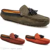 Primavera Verão Nova Moda Estilo Britânico Mens Lona Casual Ervilha Shoes Slippers Manusentos Cem Estudante de Lazer Homens Lazy Drive Overshoes Respirável 38-47 1455