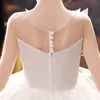 Luxurious Flower Girl Dress Long Train With Bow Bead 3D Flowers Appqulies Ball Gown Princess First Holy Communion Gowns 403