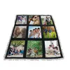 Blank Sublimation Blanket 승화 9 및 15 정사각형 그리드 체크 무늬 패널 플란넬 담요 열 전송 따뜻한 커버 크리스마스 선물