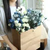 装飾的な花の花輪1ブーケ6ヘッズ結婚式のパーティーの装飾のための人工ローズの偽のシルクのPEホームオフィスの毎日の装飾色