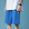 HYBSKR Summer Embroidery Men Oversized Shorts Korean Women High Waists Cotton Male Casual Sport Short Pants 220325