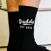 Chaussettes Homme Personnalisé Papa Fête des Pères Cadeau Noël Pour Anniversaire Homme Chaussette NoireHomme