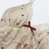 Kvinnors Sleepwear Sexig Nightybathrock Suit Lace Trim 2PCS Lady Print Robe SetSummer Nightwear Kimono Gown Satin Nightgown Home Kläder