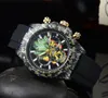 2022 Högkvalitativa män Luxury Watch Six Stitches All Dials Work Automatic Quartz Watches European Top Brand Chronograph Clock Fashi266R