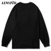 Lenstid Men Outumn Men Oversize Manga Longa Tshirts Hip Hop Graphic Letter Print T-shirts Streetwear Harajuku Casual Top Tees T220808