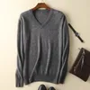 Mäns 100% Pure Mink Cashmere Sweaters Soft V-Neck Casual Pullovers Winter Long Sleeve High Quanlity Tops 10Colors Jumpers 220815