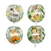 22 pouces 4D Jungle Animaux Transparent Hélium Ballons Dinosaures Tigres Singes Ballon Fête D'anniversaire Décoration Enfants Baby Shower