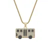 Naszyjniki wisiorek moda ładny autobus samochodowy naszyjnik wysokiej jakości miedzi cyrkon biżuteria prezent złoto srebrny kolor dwa wybrać jeden