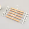 Wooden Pants Hangers with Metal Clips Wood Skirt Hanger Trousers Rack Clip Clothes Pegs