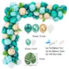 100pcs ballon arc kit vert confettis métal ballon de mariage anniversaire jungle fête décor bébé douche Hawaii fête latex ballon 201006