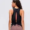 Activewear Workouts Kleding Open Back Tank Tops Stretch Sexy Blouse Gym Mouwloze Shirts Sport Crop Top 220316