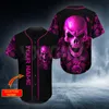 Rose sang crâne personnalisé votre nom maillot de Baseball chemise amour cadeau 3D imprimé hommes décontracté hip hop hauts 220712gx