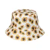 أزياء المرأة عباد الشمس طباعة القطن دلو القبعات الربيع الصيف فتاة سيدة في بنما صياد كاب قبعة للنساء دروبشيبينغ G220418