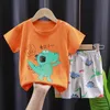 Clothing Sets Summer Baby Boy Girl Clothes Set Pajamas Suit Infant Born Short Sleeve Elephant Print Costume Cotton SetsClothing